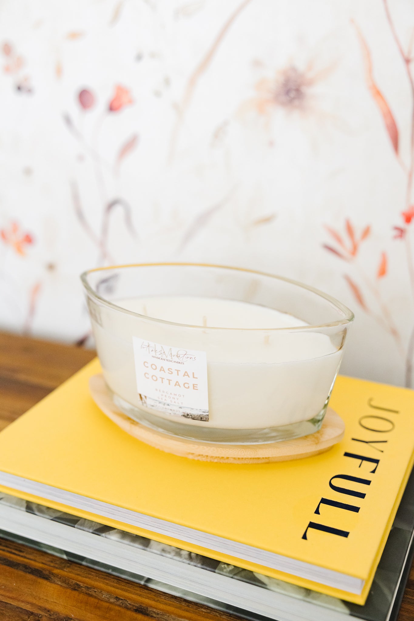 3-Wick Glass Bowl with Bamboo Lid | Hot Mess Creations — All Natural, Hand Crafted Candles Made in Ventura, California